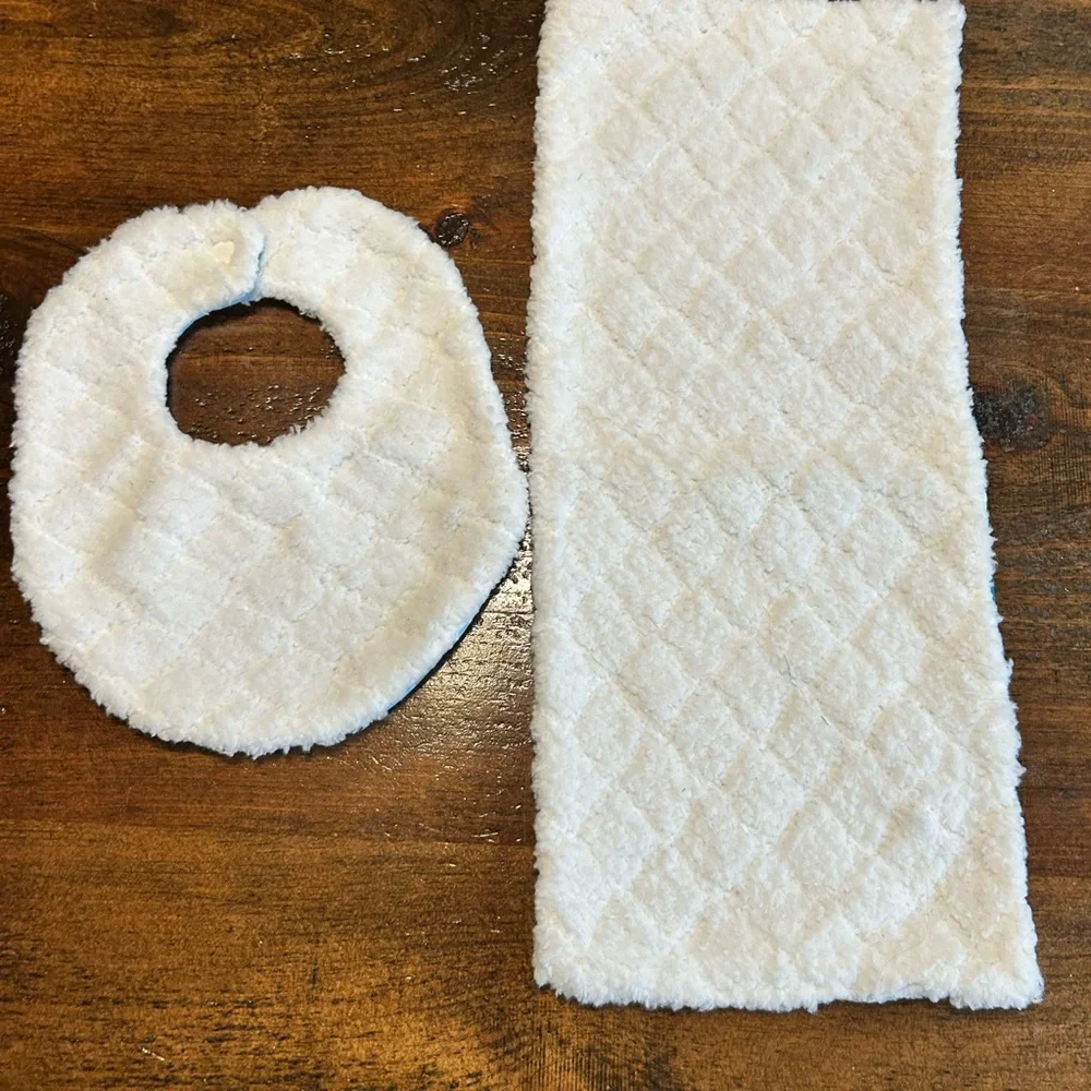 Handmade Baby Blanket, Bib And Burbcloth